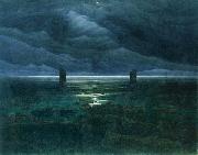 Caspar David Friedrich Seashore by Moonlight oil